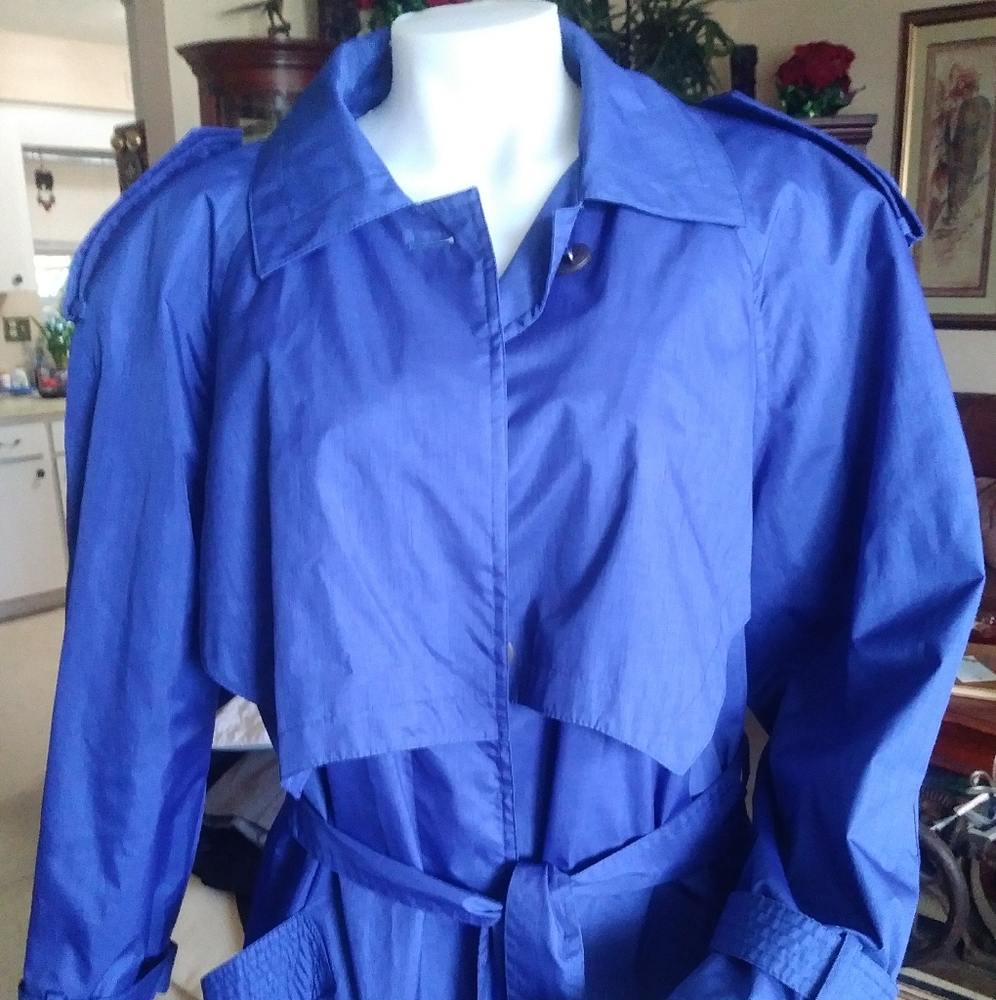 Women's Blue Charles Klein Rain Coat